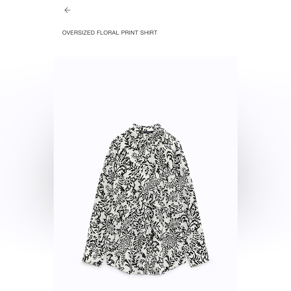 NWT Zara oversized floral print shirt. XXL